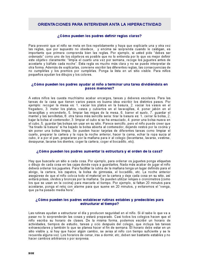 Of-Para Intervenir Ante La Hiperactividad | PDF | Desorden hiperactivo ...