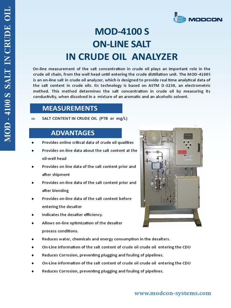 Online Salt Analyzer for Crude Oil Provides Real-Time Insights into ...