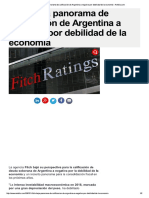 Fitch Baja Panorama de Calificación de ... Debilidad de La Economía