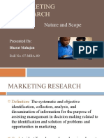 Marketing Research - Nature and Scope