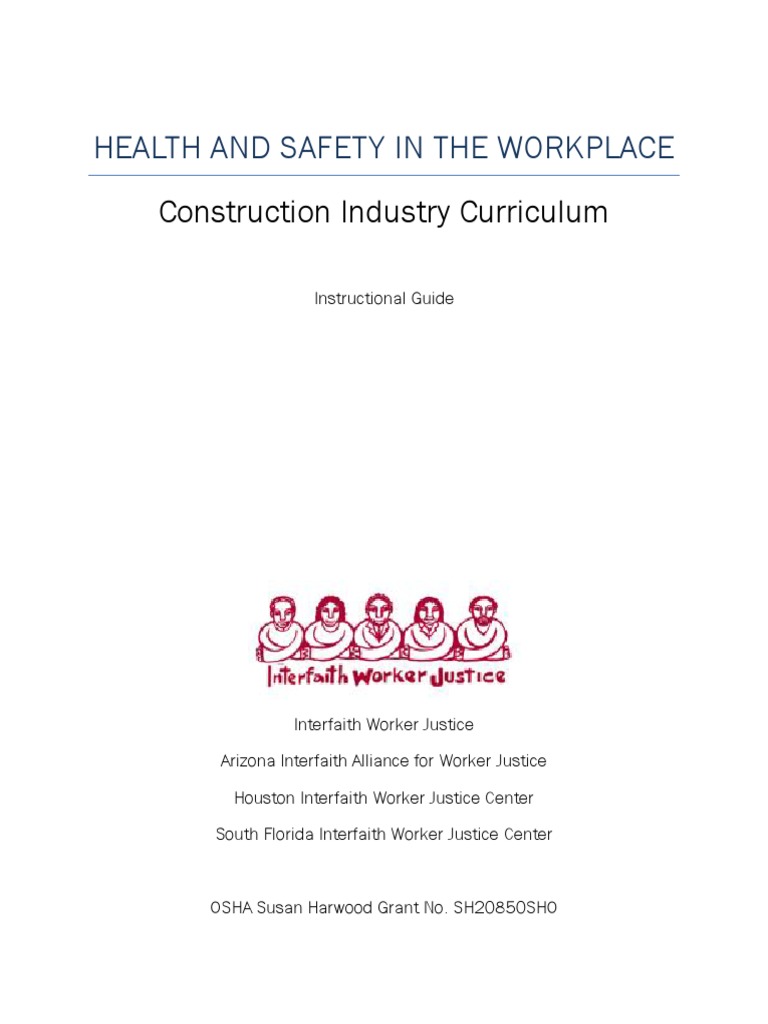 Construction Safety Curriculum Guide | PDF | Occupational Safety And ...
