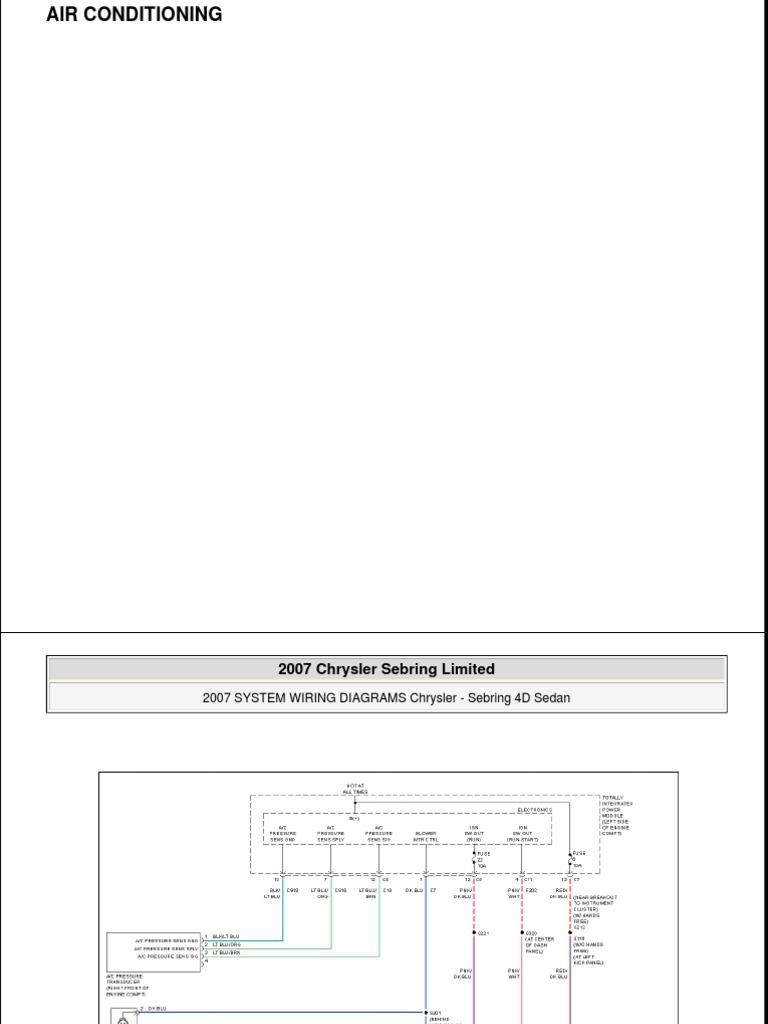 2007 Chrysler Sebring Limited 2007 System Wiring Diagrams Chrysler