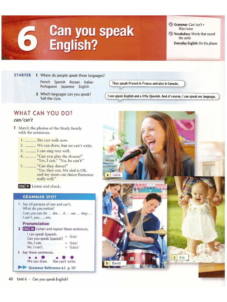 American Headway 1 Unit 6