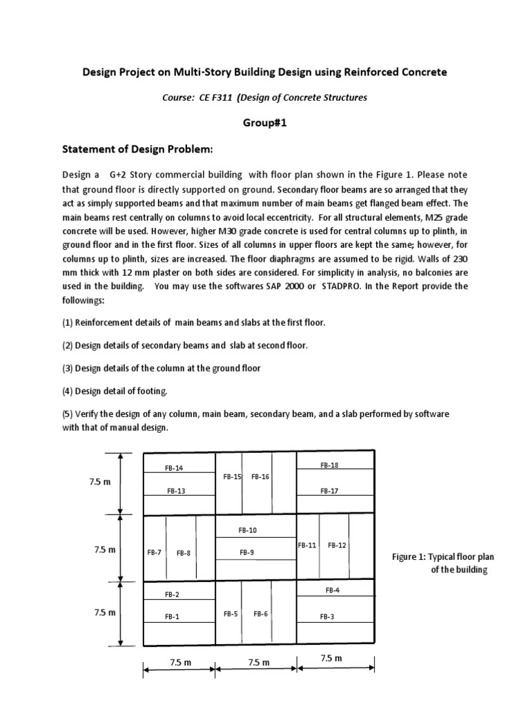 Multi-Story RCC Building Design Project | PDF