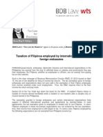 Taxation of Filipinos Employed by International Groups, Foreign Embassies ARV 4.18.13