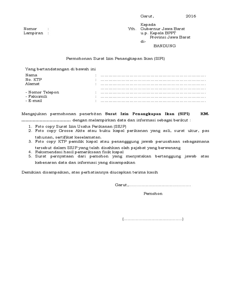 Permohonan SIPI untuk Penangkapan Ikan | PDF