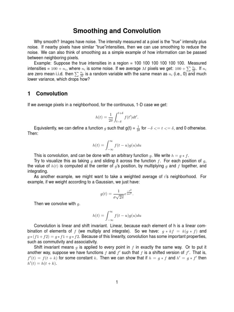 Smoothing Convolution | PDF | Convolution | Fourier Transform