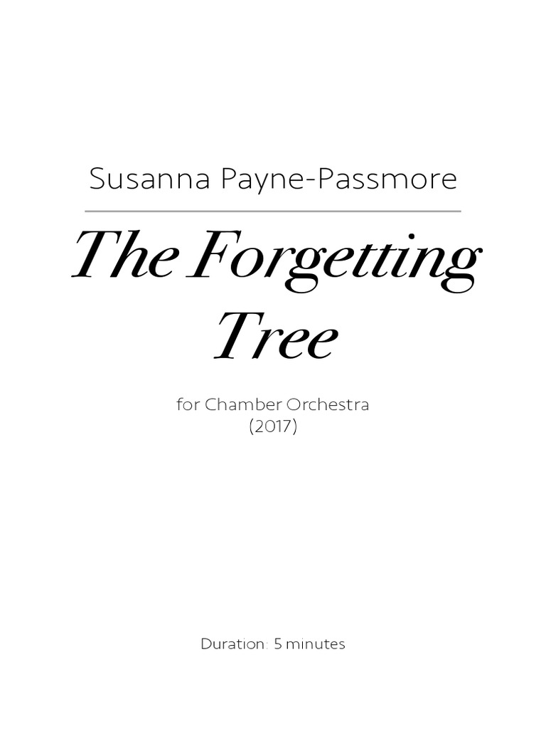 Forgetting Tree For Chamber Orchestra | PDF | Orchestras | Chamber Music