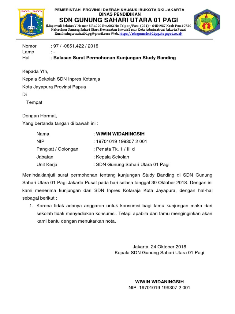 Surat Balasan Study Banding