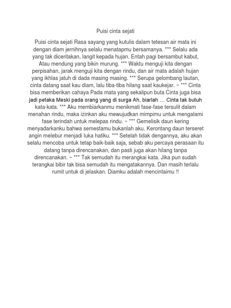 Puisi Cinta Sejati PDF