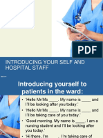 Introducing Your Self and Hospital Staff