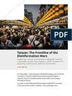 Taiwan: The Frontline of The Disinformation Wars