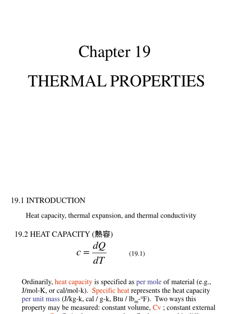 Thermal Properties | PDF | Thermal Conductivity | Heat Capacity