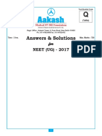 Answers & Solutions: For For For For For NEET (UG) - 2017