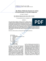 Evaluating The Effects of Blade Tip Clearance in Various Stages On The Performance of An Axial Compressor