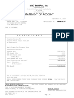 Statement of Account: MDC Buildplus, Inc