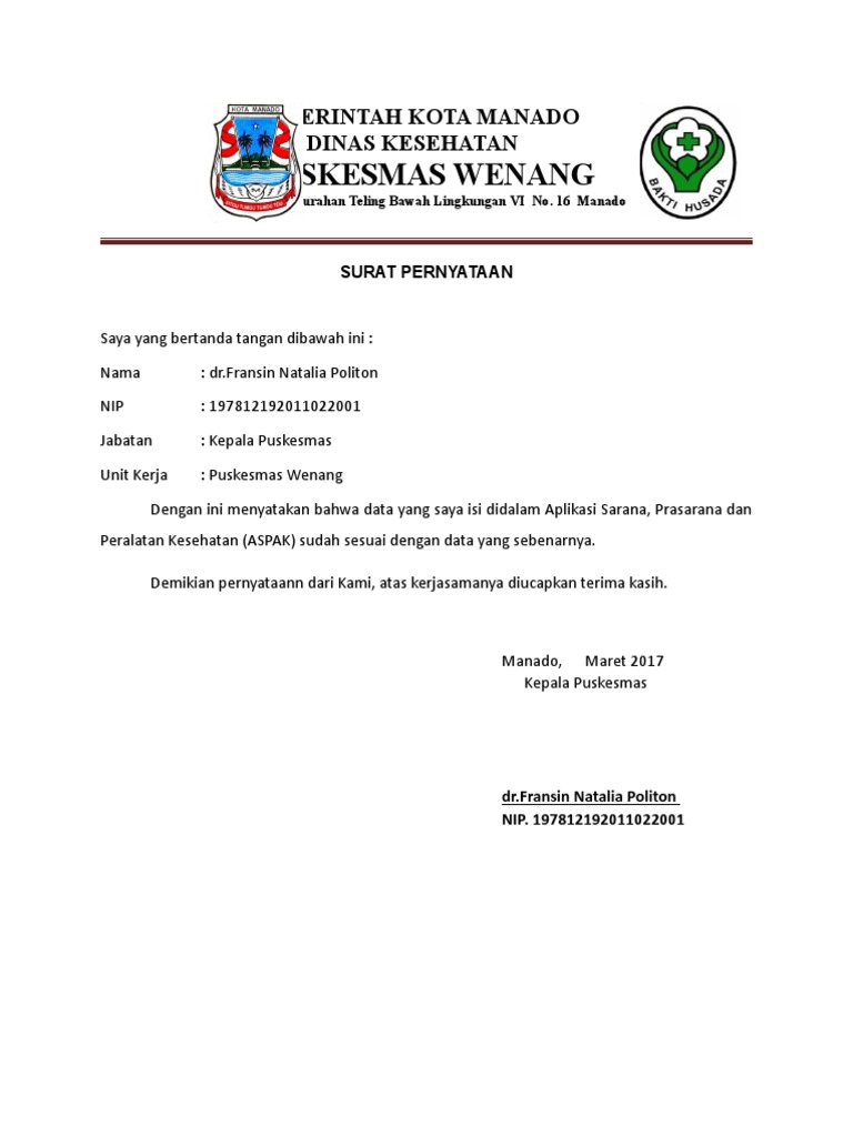 Surat Pernyataan Barang | PDF