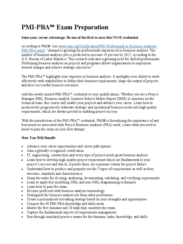 PMI-PBA Deutsche