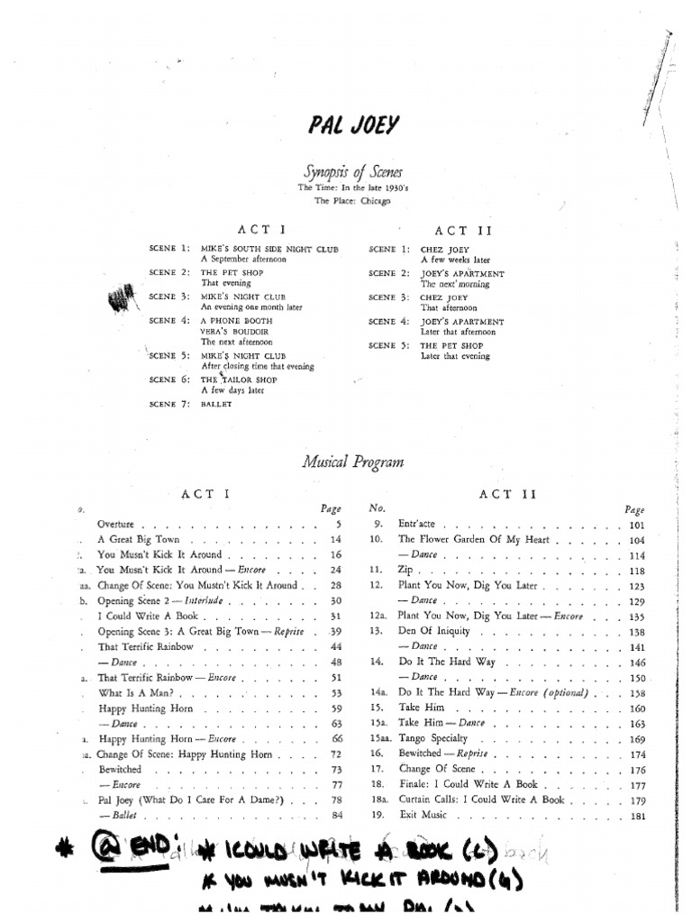 Pal Joey Pdf