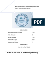 A Major Assignment On The Topic of Nonlinear Dynamics and Control in Molten Salt Reactors