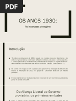 Os Anos 1930 e as Incertezas Do Regime