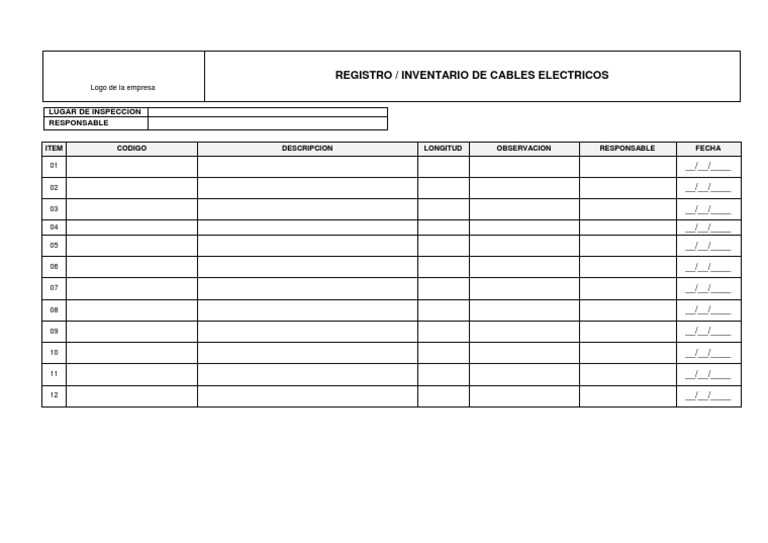 Inventario de Cables Electricos | PDF