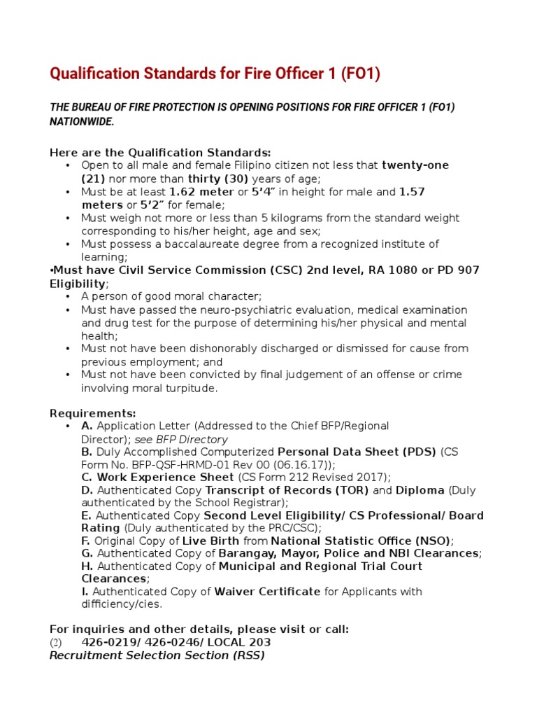 Qualification Standards For Fire Officer PDF Test (Assessment