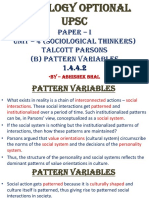 Sociology Optional - UPSC Paper I - Talcott Parsons Pattern Variables