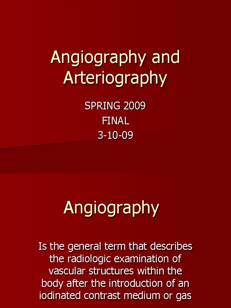 Overview of Angiography Procedures | PDF | Angiography | Angiology