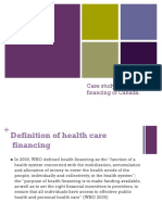 Case Study On Health Care Financing of Canada
