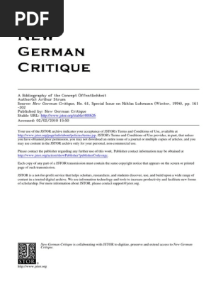 A Bibliography Of The Concept Offentlichkeit Pdf Jurgen Habermas