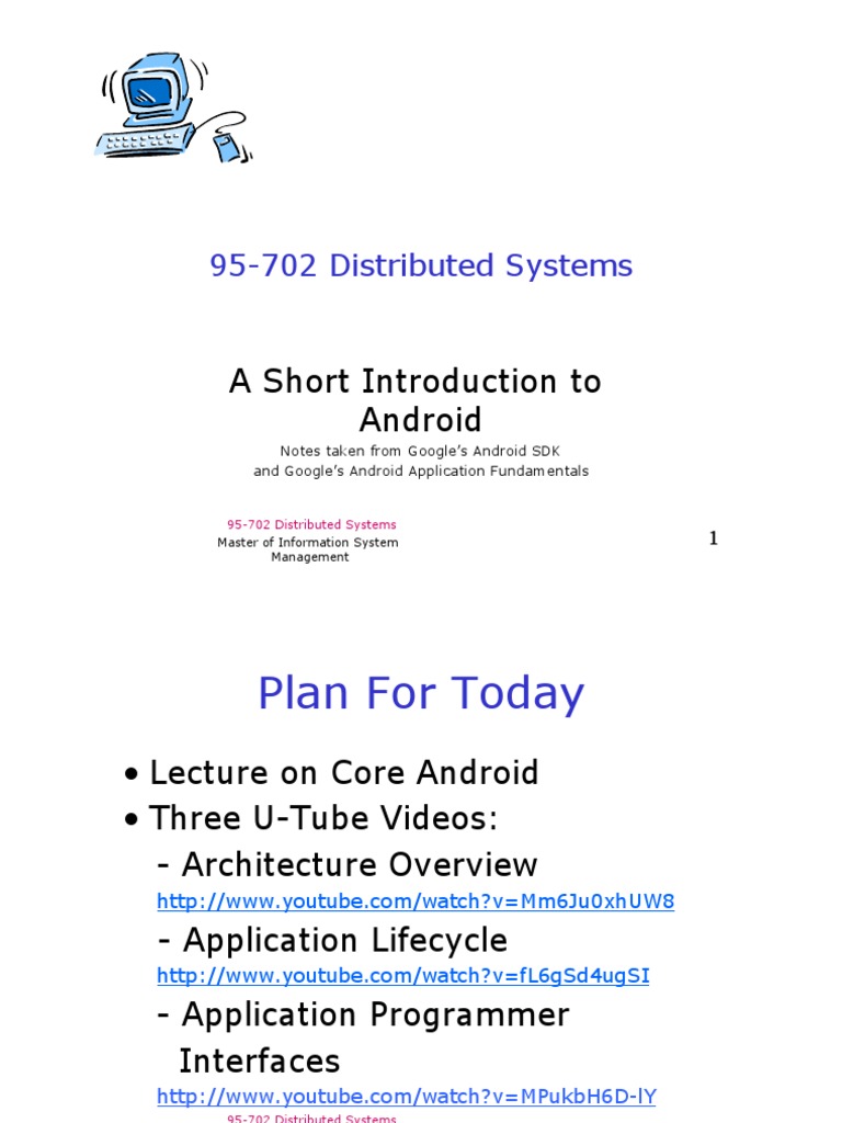 A Short Introduction To Android: 95-702 Distributed Systems | PDF ...