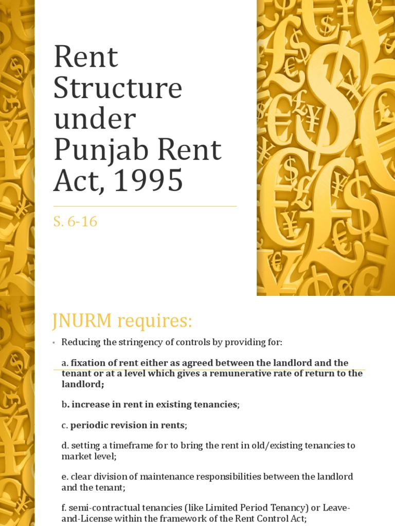 Rent Structure Under Punjab Rent Act, 1995 PDF Leasehold Estate