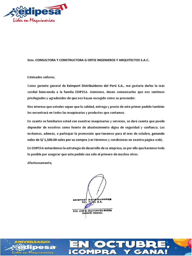 Carta de Bienvenida