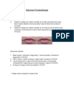 Ejercicios Fonoaudiología