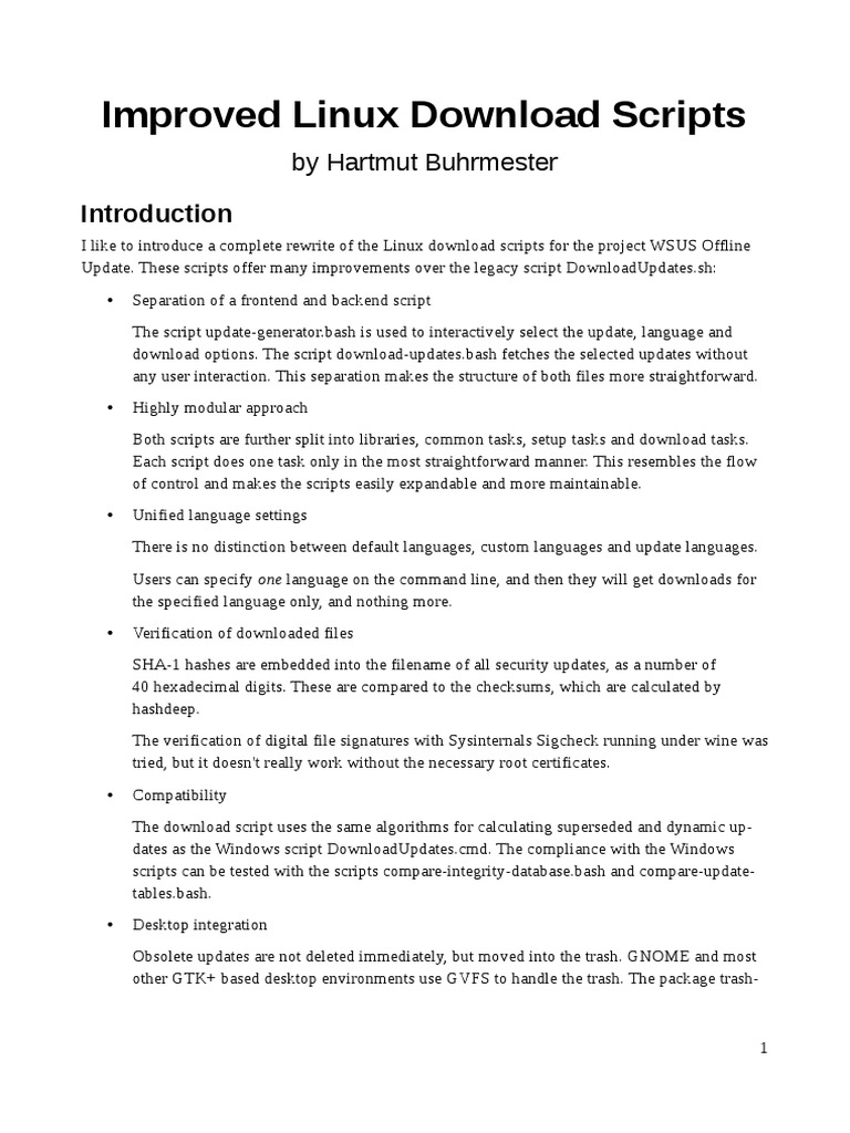 Improved Linux Download Scripts: by Hartmut Buhrmester | PDF ...