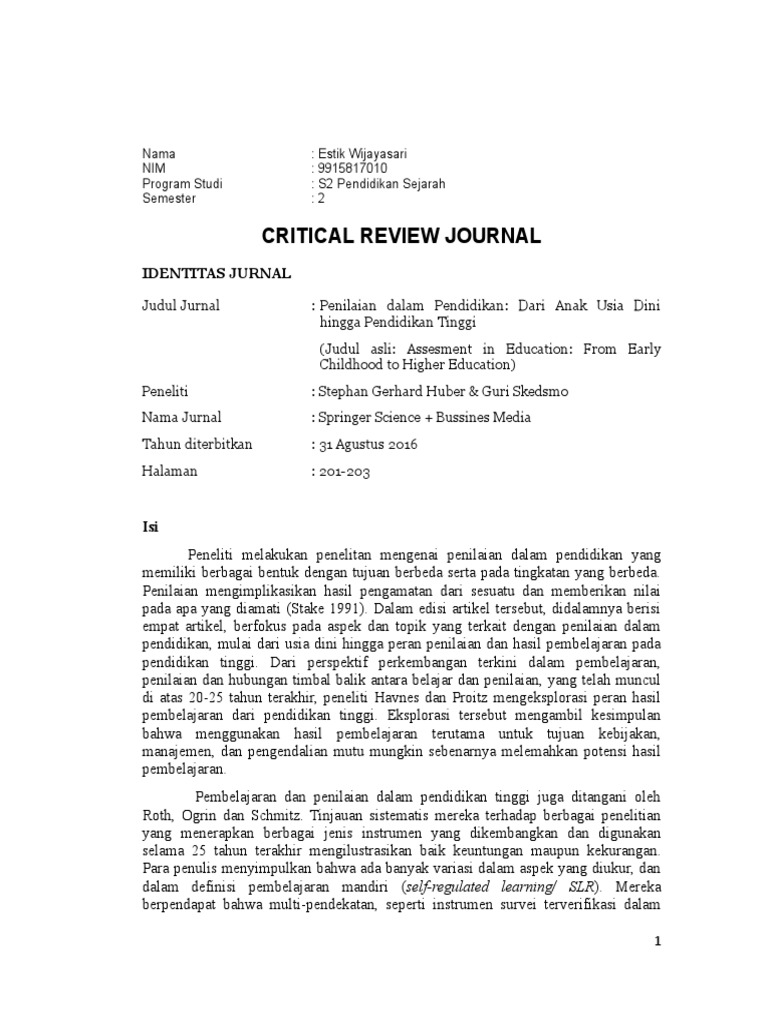 Tinjauan Kritis Penilaian Pendidikan | PDF