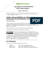 Language Documentation and Description: Audio Responsibilities in Endangered Languages Documentation and Archiving
