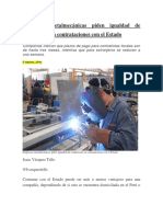 Noticia - Empresas Metalmecánicas Piden Igualdad de Condiciones en Contrataciones Con El Estado