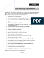 20 Questions To Ask College Representatives: Students