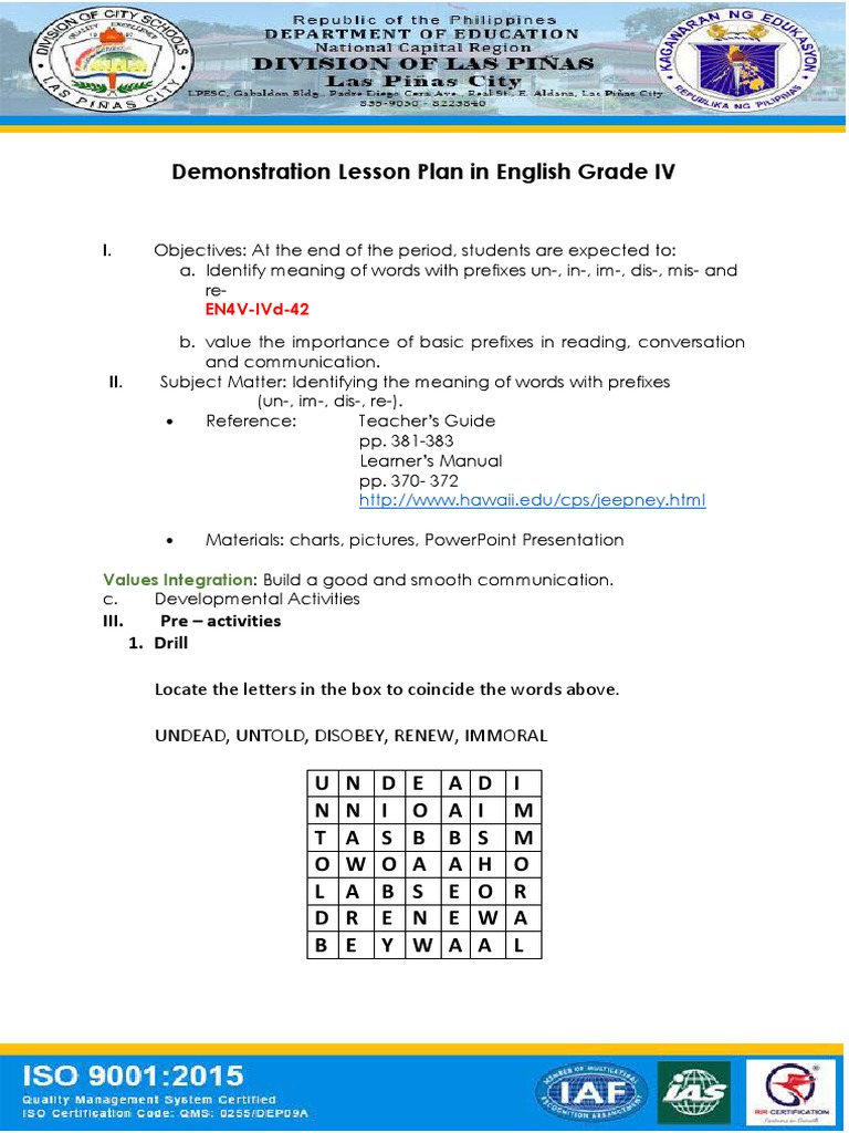 Grade IV English Demo Lesson Plan | PDF | Lesson Plan | Transport