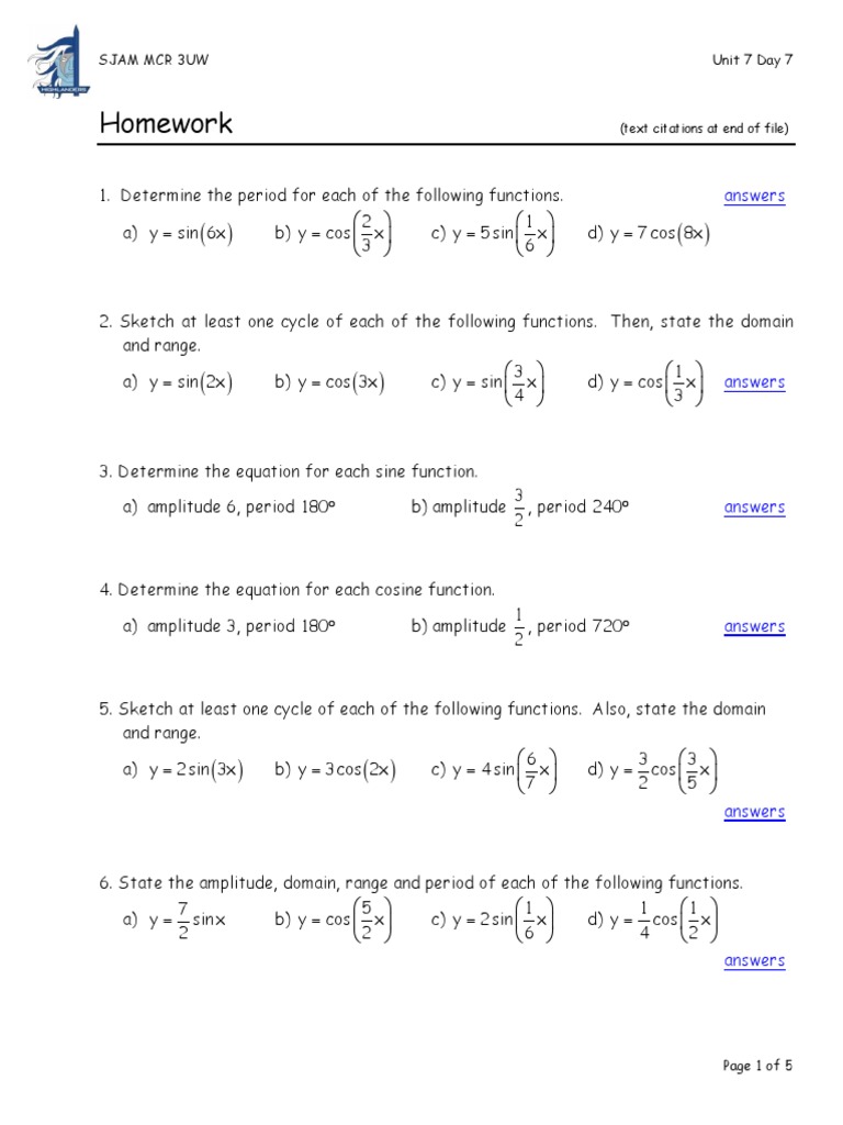 Unit 5 trigonometric functions homework 7 image