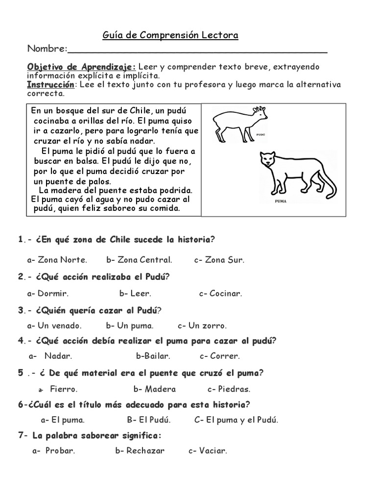 El Puma y El Pudú | PDF
