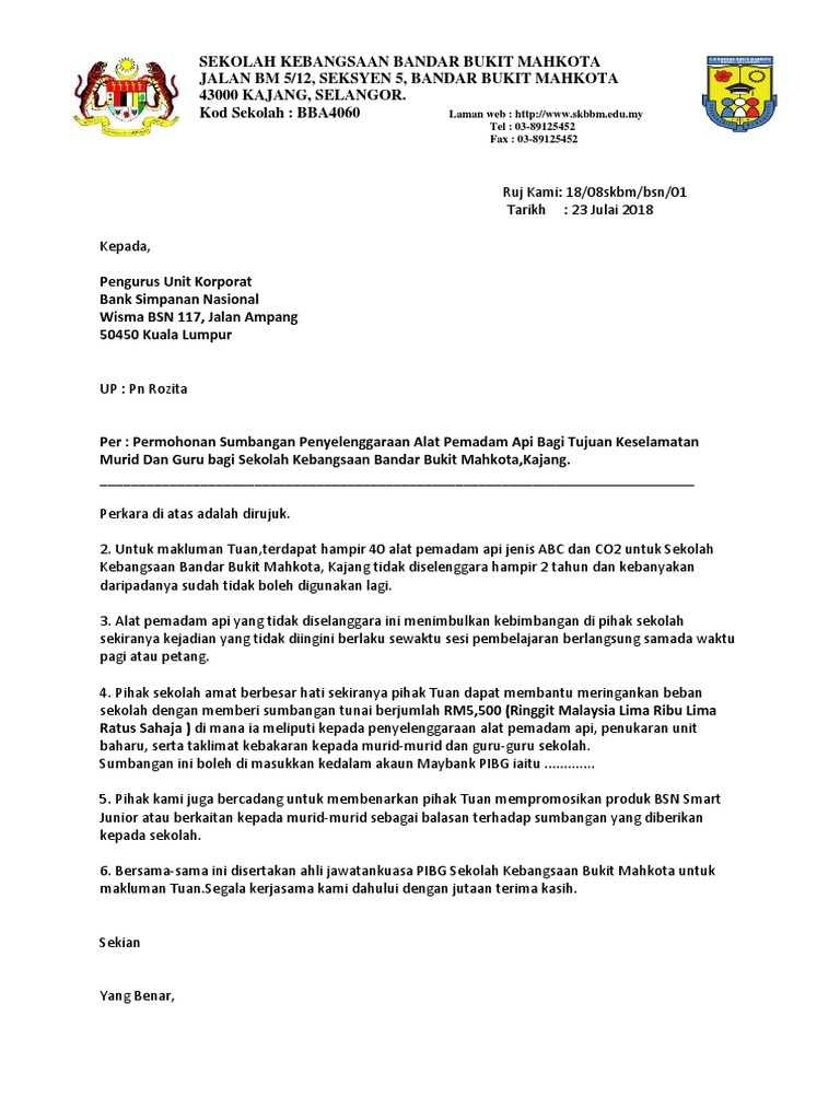 Contoh Surat Permohonan Meletakan Banting Di Tiang Api