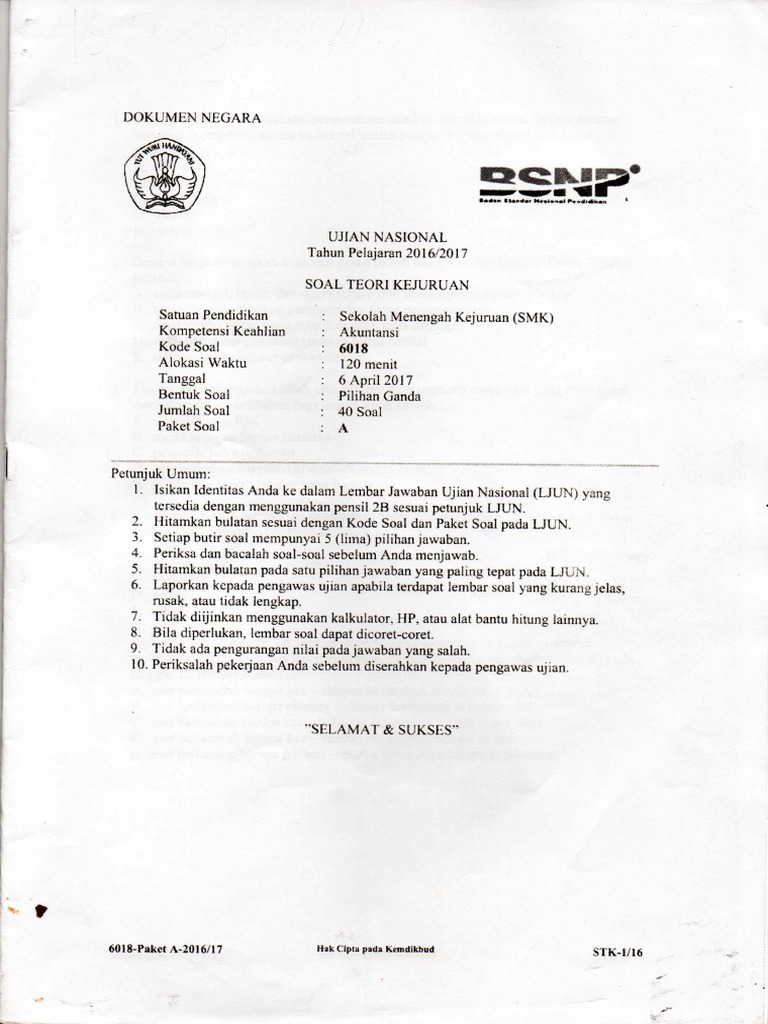 View Soal Un Tkj 2016 2017 Dan Kunci Jawaban Pdf Pictures