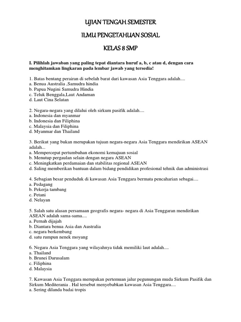 Soal Kelas 8