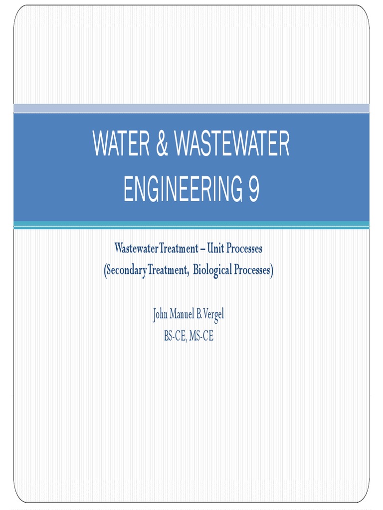 Secondary Treatment in Wastewater Engineering | PDF | Sewage Treatment ...
