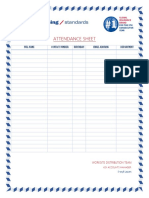 Attendance Sheet: Full Name Contact Number Birthday Email Address Department