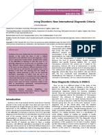 Dyslexia and Specific Learning Disorders New International Diagnostic Criteria