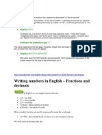 Writing Numbers in English - Fractions and Decimals: Exponentiation 5 5